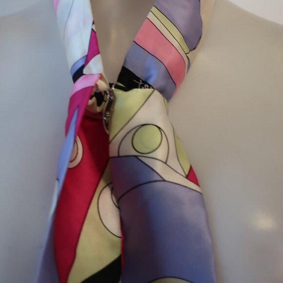 Womens Cara N.Y. Pink Multicolor Geometric Headband Scarf - Picture 6 of 12